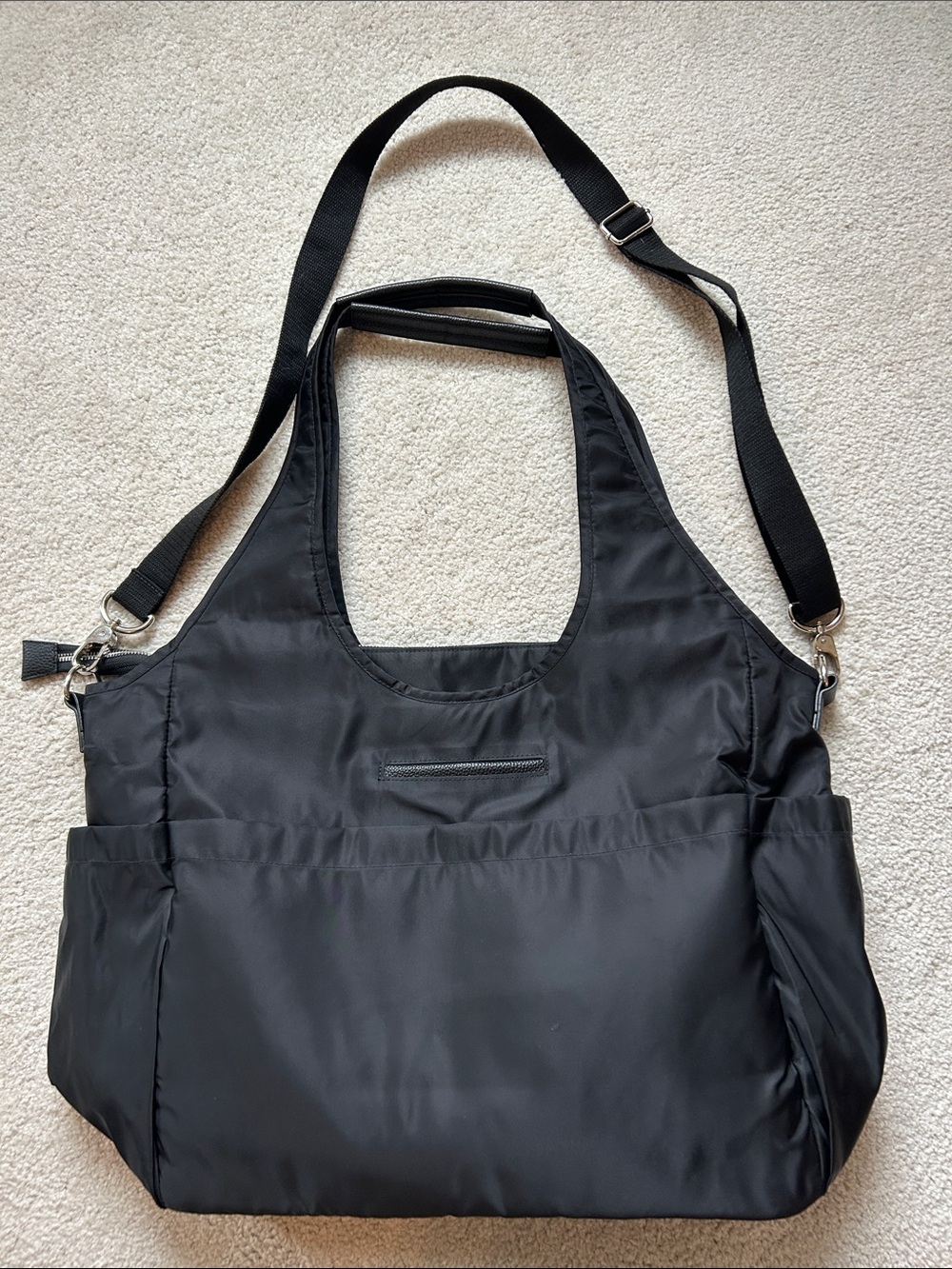 Jewell Everyday Black Convertible Large Tote with Detachable Strap